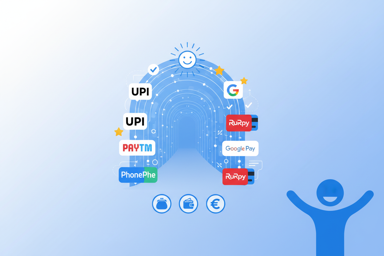 Naaa use rezorpay on the image.. and the payment methods use in india and give a impration of customer satisfaction.. and don't use any text or botton 